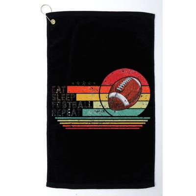 Retro Vintage Eat Sleep Football Repeat American Sport Platinum Collection Golf Towel