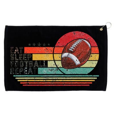 Retro Vintage Eat Sleep Football Repeat American Sport Grommeted Golf Towel