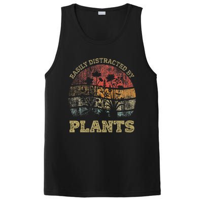 Retro Vintage Easily Distracted By Plants For Plants Lover PosiCharge Competitor Tank