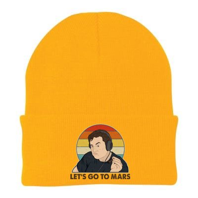 Retro Vintage Elon Musk Let's Go To Mars Knit Cap Winter Beanie