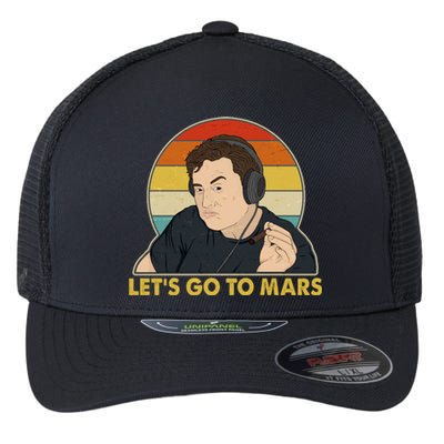 Retro Vintage Elon Musk Let's Go To Mars Flexfit Unipanel Trucker Cap