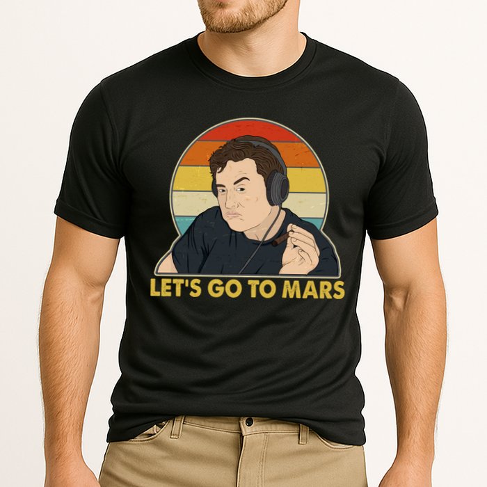 Retro Vintage Elon Musk Let's Go To Mars Performance Shirt