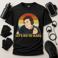 Retro Vintage Elon Musk Let's Go To Mars Performance Shirt