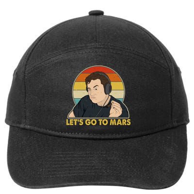Retro Vintage Elon Musk Let's Go To Mars 7-Panel Snapback Hat