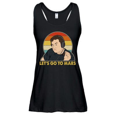 Retro Vintage Elon Musk Let's Go To Mars Ladies Essential Flowy Tank