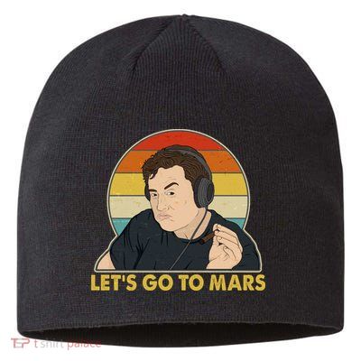 Retro Vintage Elon Musk Let's Go To Mars Sustainable Beanie