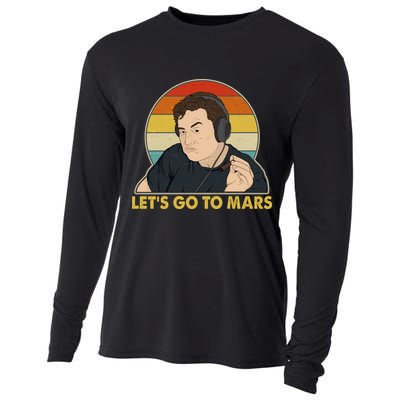 Retro Vintage Elon Musk Let's Go To Mars Cooling Performance Long Sleeve Crew