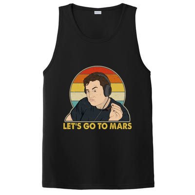 Retro Vintage Elon Musk Let's Go To Mars PosiCharge Competitor Tank