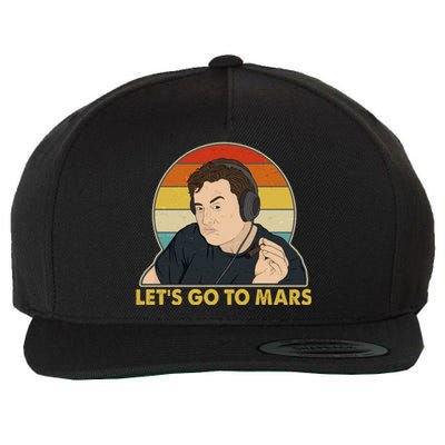 Retro Vintage Elon Musk Let's Go To Mars Wool Snapback Cap