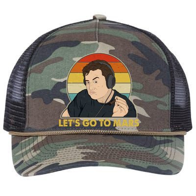 Retro Vintage Elon Musk Let's Go To Mars Retro Rope Trucker Hat Cap