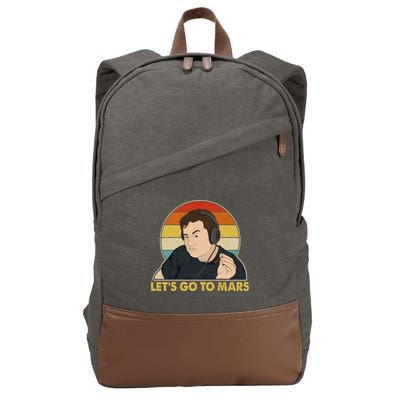 Retro Vintage Elon Musk Let's Go To Mars Cotton Canvas Backpack