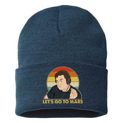 Retro Vintage Elon Musk Let's Go To Mars Sustainable Knit Beanie