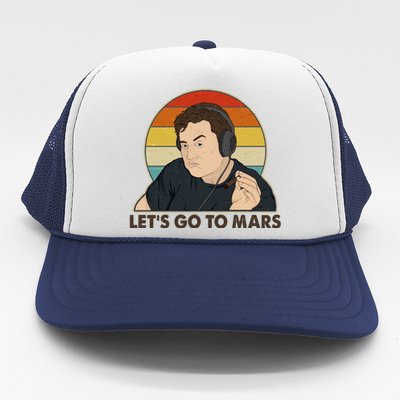 Retro Vintage Elon Musk Let's Go To Mars Trucker Hat