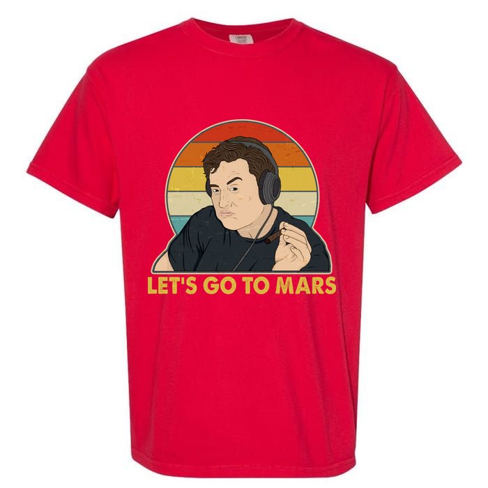 Retro Vintage Elon Musk Let's Go To Mars Garment-Dyed Heavyweight T-Shirt