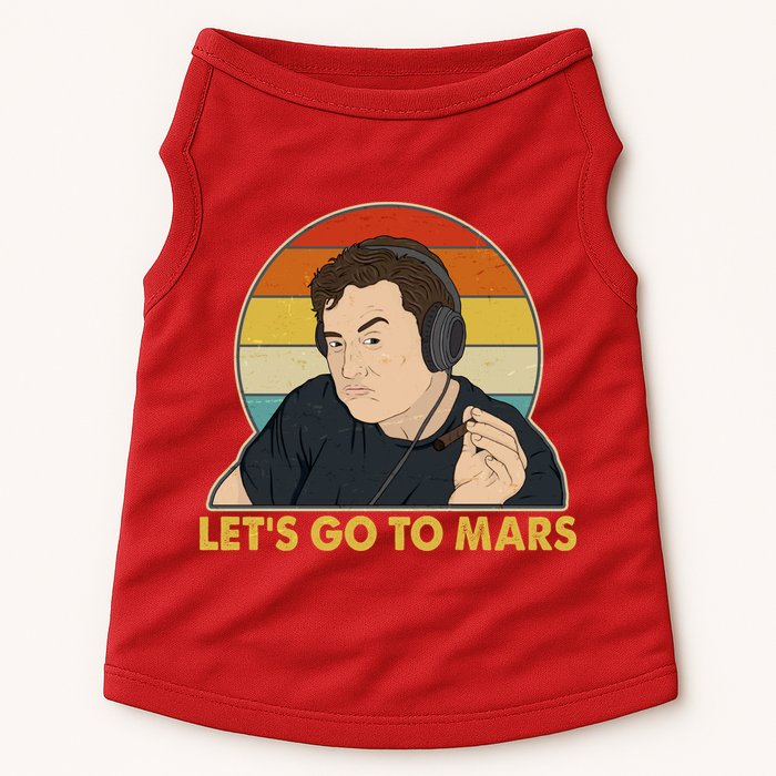Retro Vintage Elon Musk Let's Go To Mars Doggie Tank
