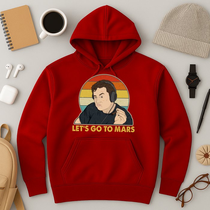 Retro Vintage Elon Musk Let's Go To Mars Hoodie