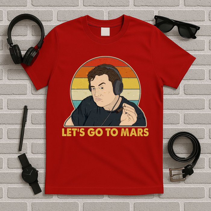 Retro Vintage Elon Musk Let's Go To Mars T-Shirt
