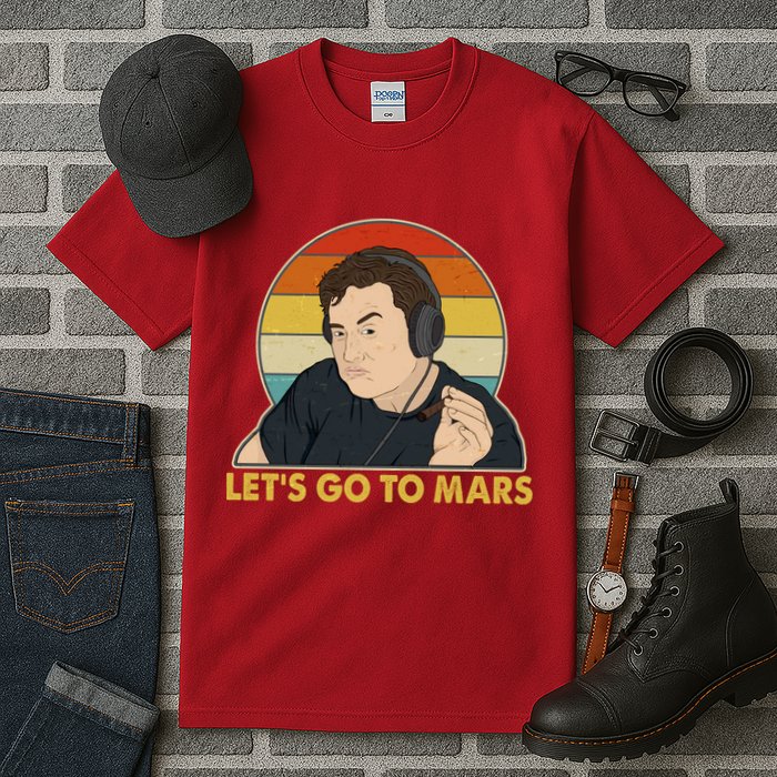 Retro Vintage Elon Musk Let's Go To Mars Tall T-Shirt