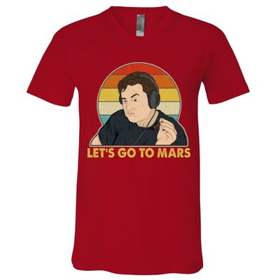 Retro Vintage Elon Musk Let's Go To Mars V-Neck T-Shirt