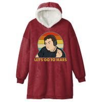 Retro Vintage Elon Musk Let's Go To Mars Hooded Wearable Blanket