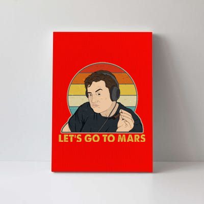 Retro Vintage Elon Musk Let's Go To Mars Canvas