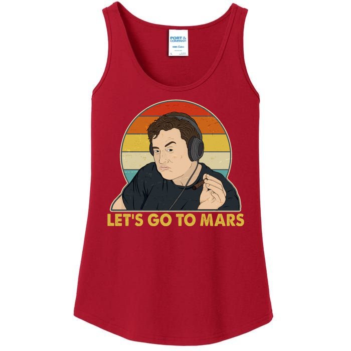 Retro Vintage Elon Musk Let's Go To Mars Ladies Essential Tank