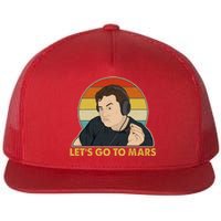 Retro Vintage Elon Musk Let's Go To Mars Flat Bill Trucker Hat