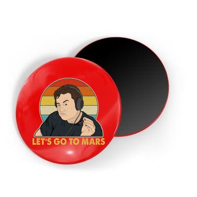 Retro Vintage Elon Musk Let's Go To Mars Magnet