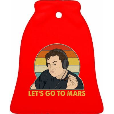 Retro Vintage Elon Musk Let's Go To Mars Ceramic Bell Ornament