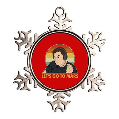 Retro Vintage Elon Musk Let's Go To Mars Metallic Star Ornament