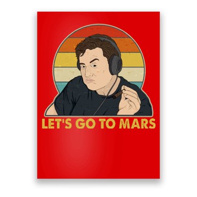 Retro Vintage Elon Musk Let's Go To Mars Poster