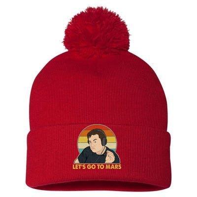 Retro Vintage Elon Musk Let's Go To Mars Pom Pom 12in Knit Beanie
