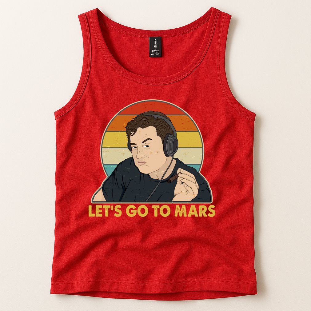 Retro Vintage Elon Musk Let's Go To Mars Tank Top