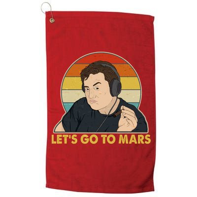 Retro Vintage Elon Musk Let's Go To Mars Golf Towel