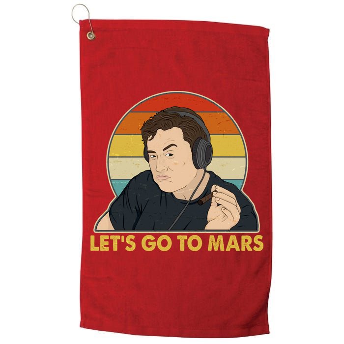 Retro Vintage Elon Musk Let's Go To Mars Golf Towel