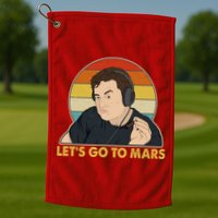 Retro Vintage Elon Musk Let's Go To Mars Golf Towel
