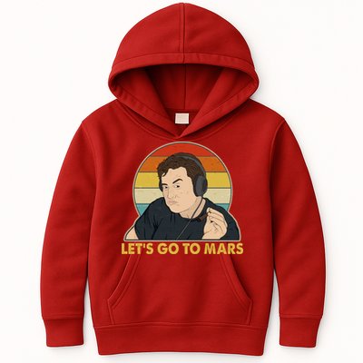 Retro Vintage Elon Musk Let's Go To Mars Kids Hoodie