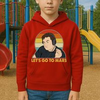 Retro Vintage Elon Musk Let's Go To Mars Kids Hoodie
