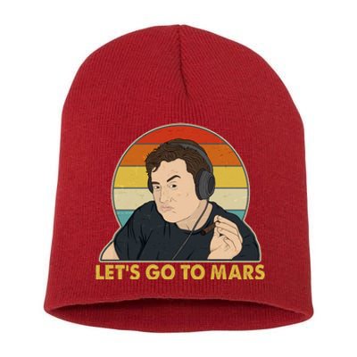 Retro Vintage Elon Musk Let's Go To Mars Short Acrylic Beanie