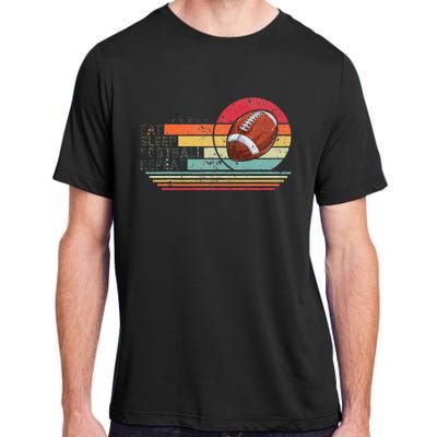 Retro Vintage Eat Sleep Football Repeat American Sport Adult ChromaSoft Performance T-Shirt