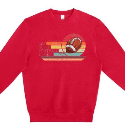 Retro Vintage Eat Sleep Football Repeat American Sport Premium Crewneck Sweatshirt