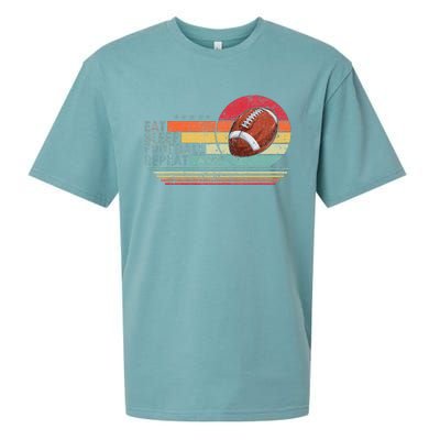 Retro Vintage Eat Sleep Football Repeat American Sport Sueded Cloud Jersey T-Shirt