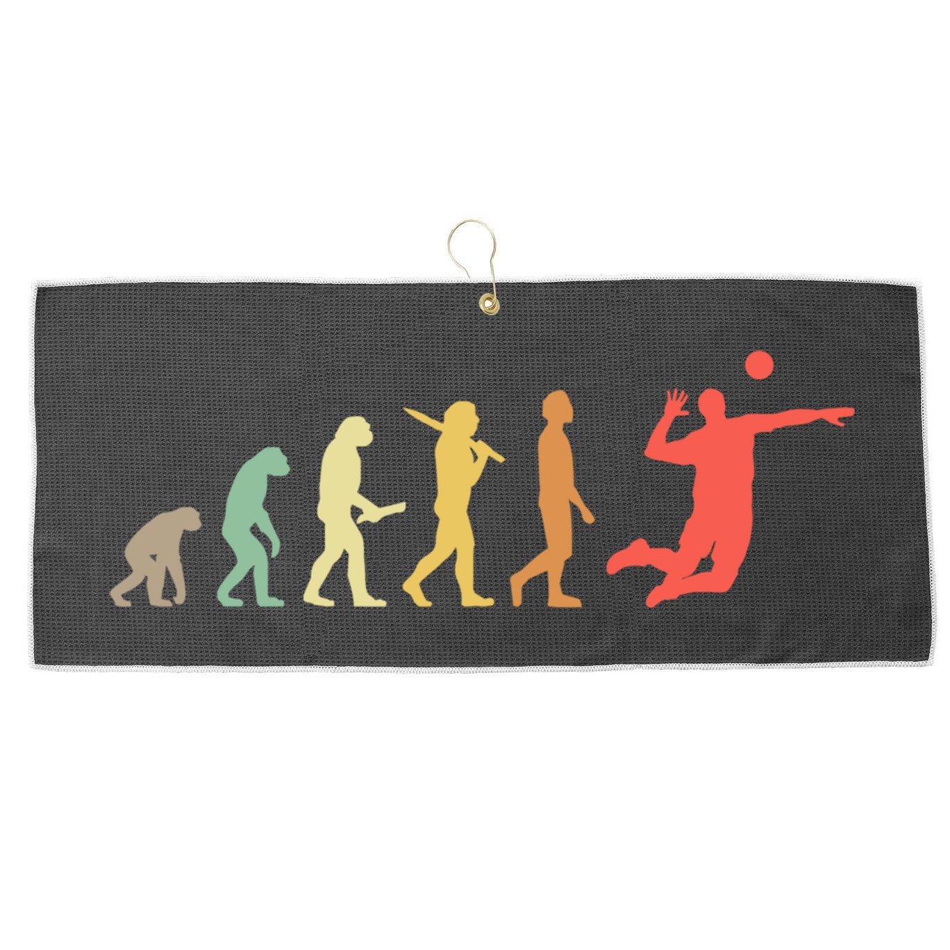 Retro Volleyball Evolution Gift For Volleyball Players Gift Large Microfiber Waffle Golf Towel