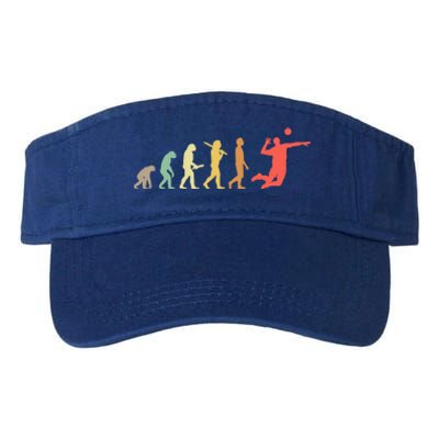 Retro Volleyball Evolution Gift For Volleyball Players Gift Valucap Bio-Washed Visor