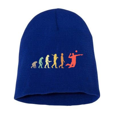 Retro Volleyball Evolution Gift For Volleyball Players Gift Short Acrylic Beanie