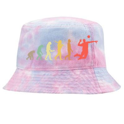 Retro Volleyball Evolution Gift For Volleyball Players Gift Tie-Dyed Bucket Hat