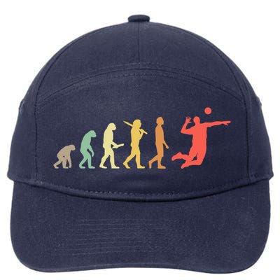 Retro Volleyball Evolution Gift For Volleyball Players Gift 7-Panel Snapback Hat