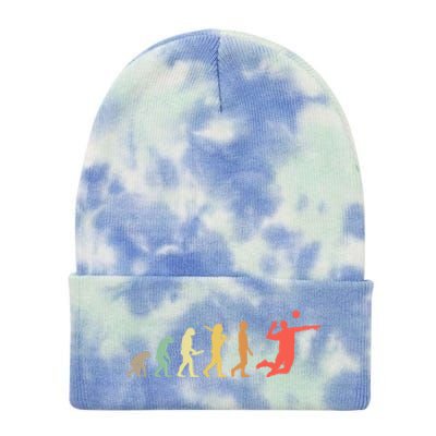 Retro Volleyball Evolution Gift For Volleyball Players Gift Tie Dye 12in Knit Beanie