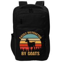 Retro Vintage Easily Distracted By Goats Funny Goat Lover Impact Tech Backpack