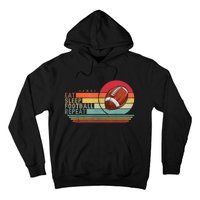 Retro Vintage Eat Sleep Football Repeat American Sport Boy Hoodie